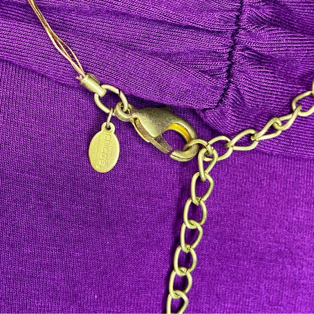 CHICO’S Multi Strand Wire Tiered Rhinestone Necklace - Picture 6 of 7